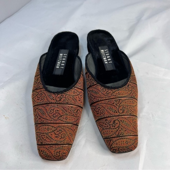 STUART WEITZMAN Beautiful Embroidered Jacquard Slippers - Picture 4 of 11